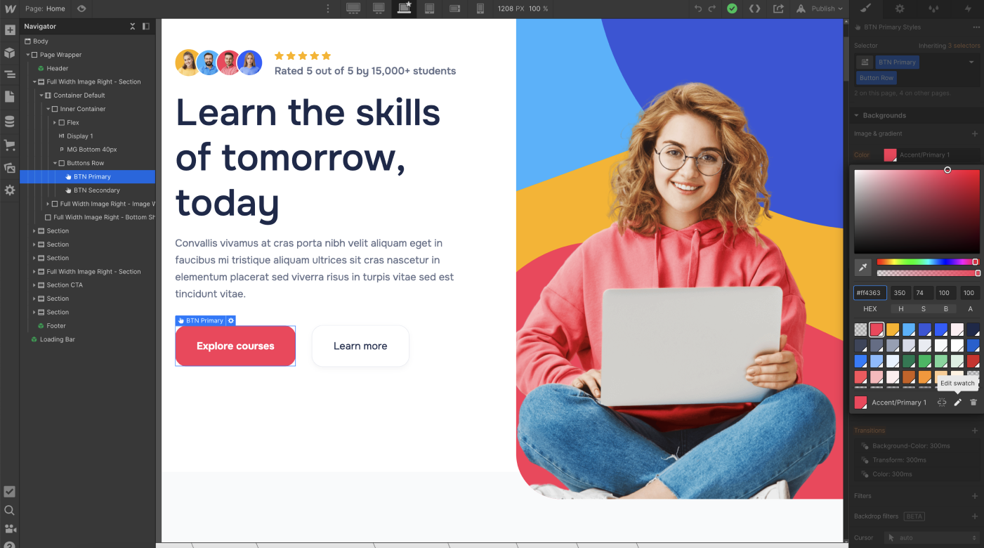 Colors - Learnify X Webflow Template